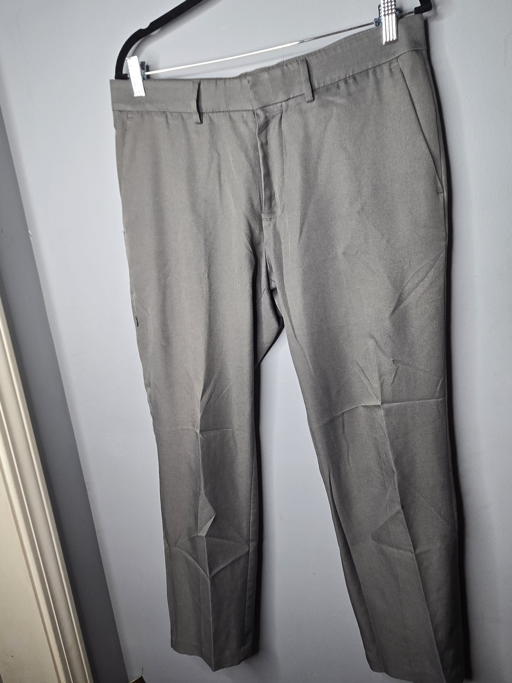 Kenneth Cole Dress Pants 34x29 Gray Flat Front Career Office Business Slacks Men